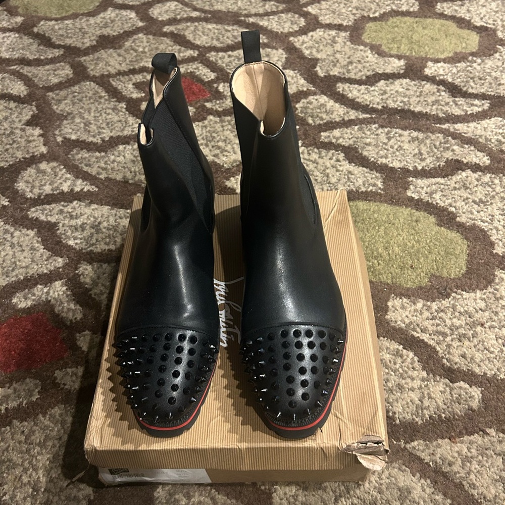 Christian Louboutin Black Studded Boots